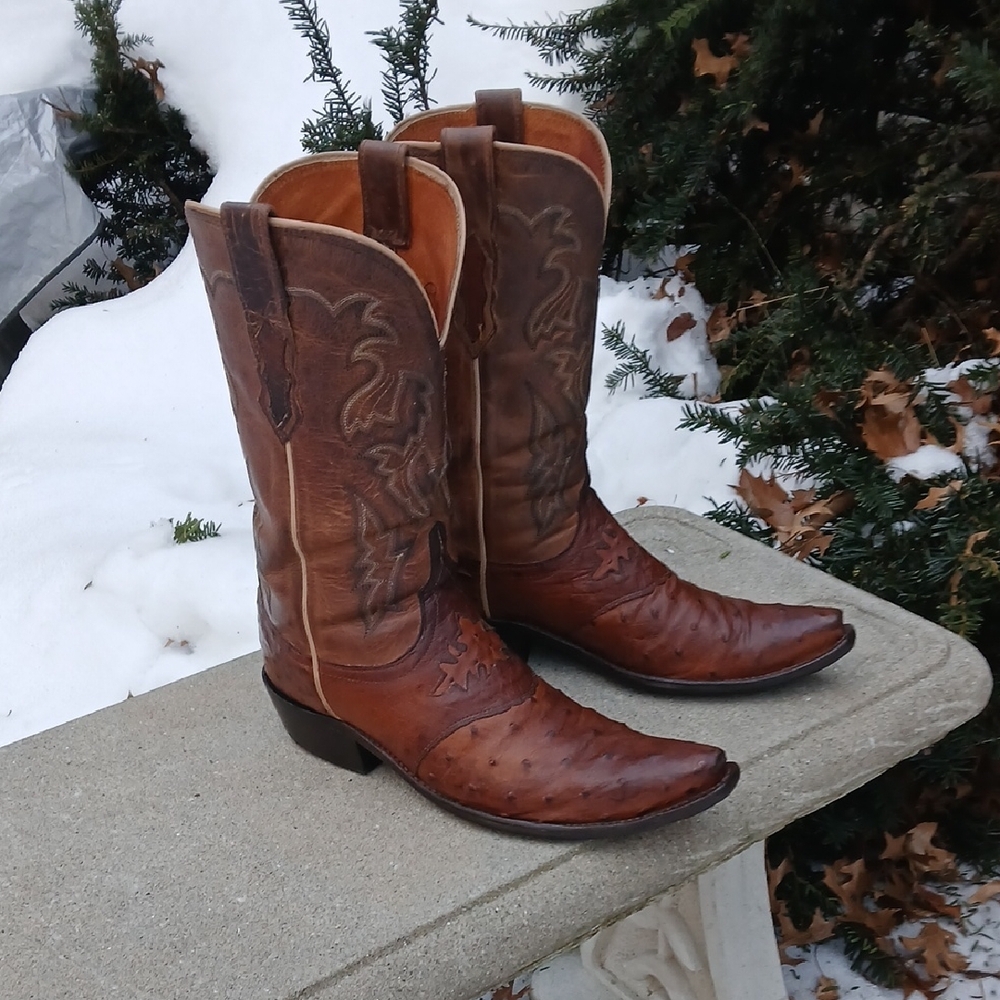 LUCCHESE Womens OSTRICH BOOTS M5603 S54 Sz 9.5B
